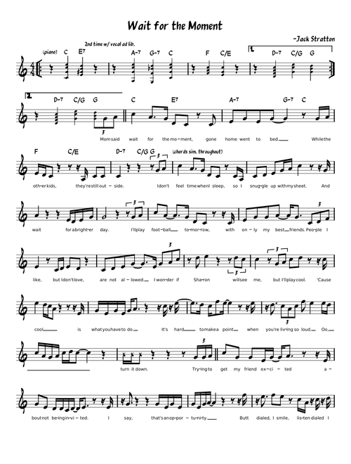 Vulfpeck – Wait for the Moment (lead sheet)