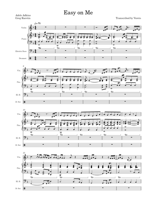 Easy On Me – Adele (Full Transcription)