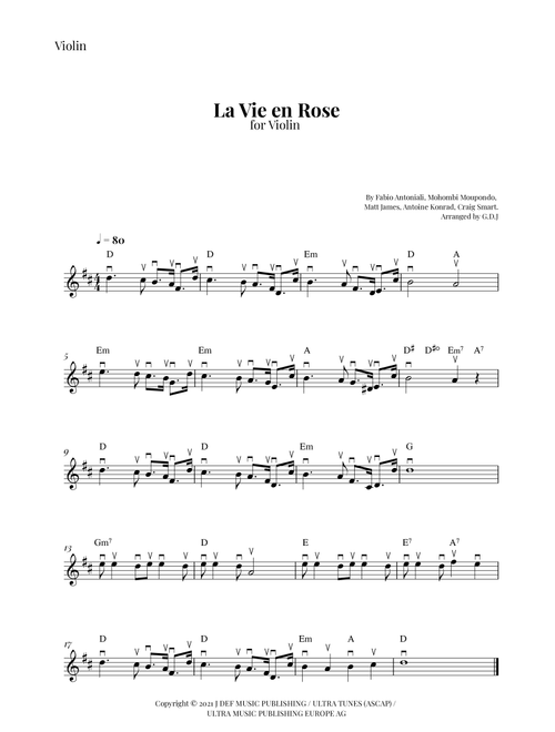 La Vie En Rose (Arr. GDJ) - Mohombi Moupondo, Matt James, Craig Smart (Violin Solo)