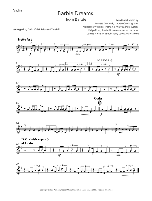 Barbie Dreams (Arr. Celia Cobb & Naomi Yandell) - Fifty Fifty Feat. Kaliii (Violin and Piano)