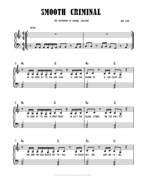 Bad Man (smooth Criminal) (Arr. Sarah Jane Cion) - Polo G (Easy Piano)