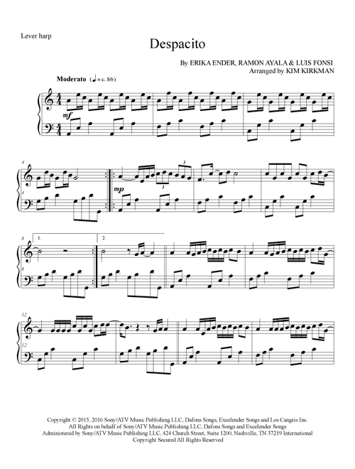 Despacito (Arr. Kim Kirkman) - Luis Fonsi Featuring Daddy Yankee (Harp)