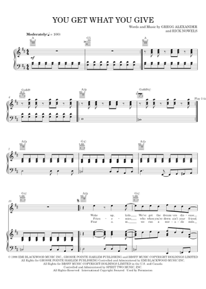 You Get What You Give - New Radicals Sheet Music and Tab with Chords ...