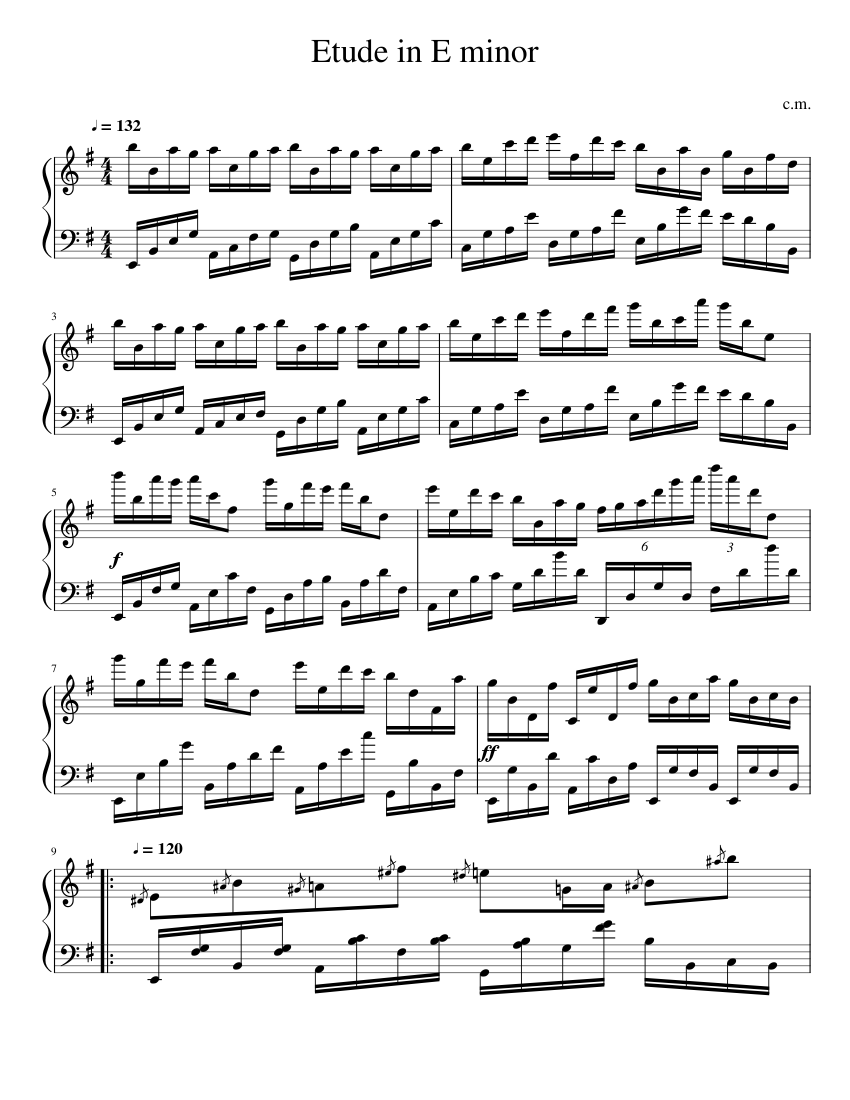 Etude in E minor Sheet music for Piano (Solo) | Musescore.com