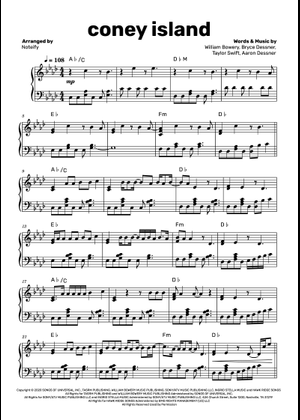 Play Official version of Coney island (feat. The National) Sheet Music ...