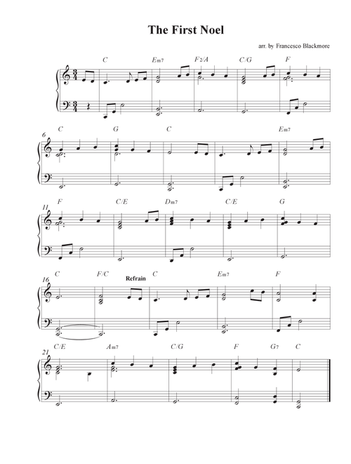 The First Noel (Arr. Francesco Blackmore) - John Stainer (Piano Solo)