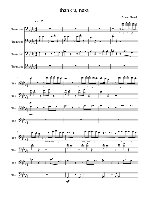 thank u, next- Ariana Grande (Trombone)