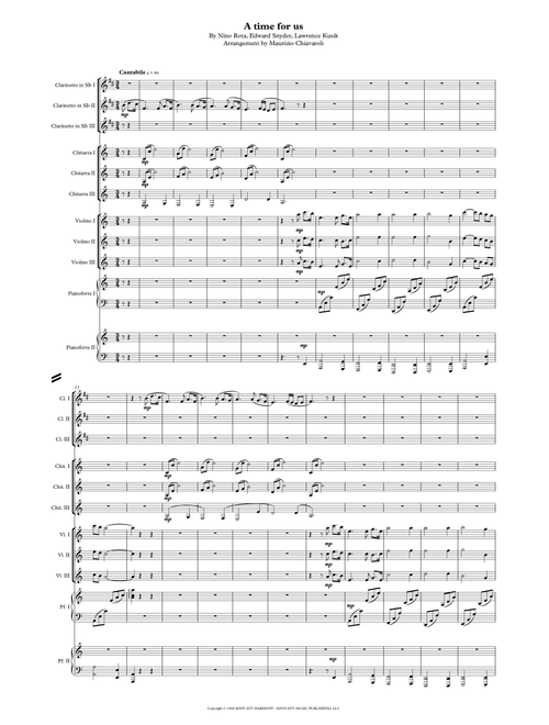 A Time For Us (love Theme) (Arr. Maurizio Chiavaroli) - Nino Rota (Small Ensemble)