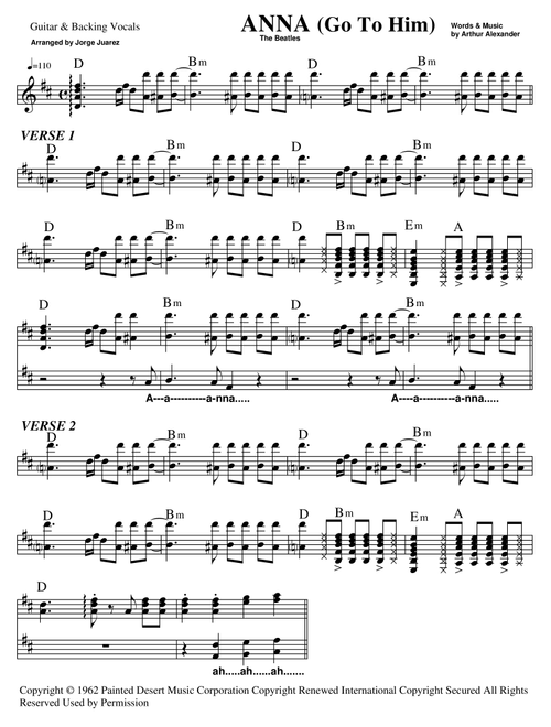 Anna (Go To Him) (Arr. Jorge Juarez) - The Beatles (Solo Guitar)