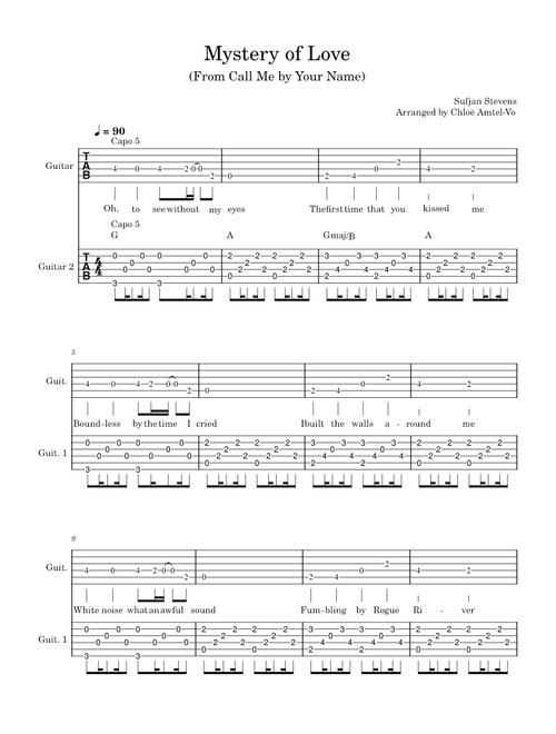 Mystery of Love – Sufjan Stevens Guitar Duet