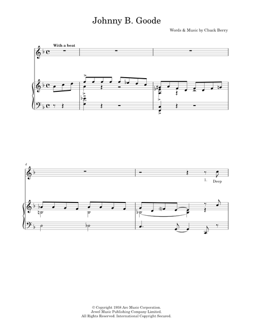 Johnny B. Goode - Chuck Berry (Piano-Vocal-Guitar)