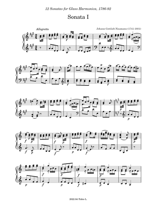 Naumann: 12 Sonatas for Glass Harmonica, No.1 - Allegretto
