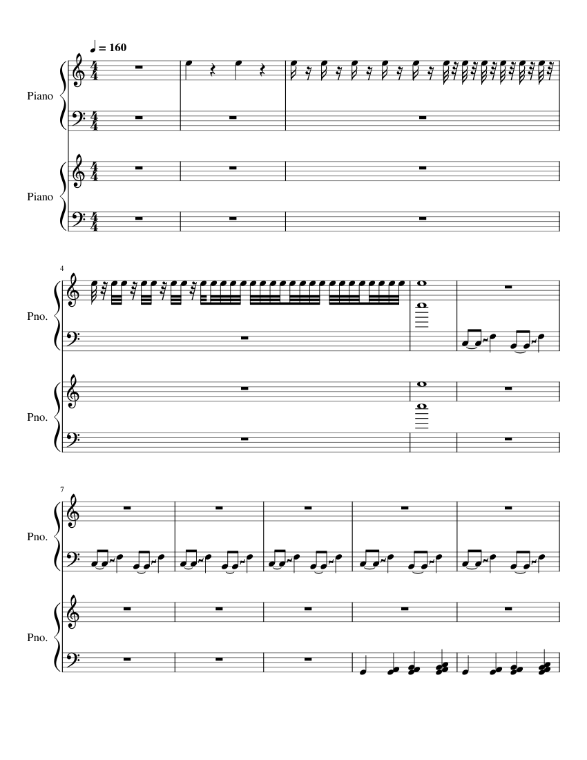 easy paino Sheet music for Piano (Piano Duo) | Musescore.com
