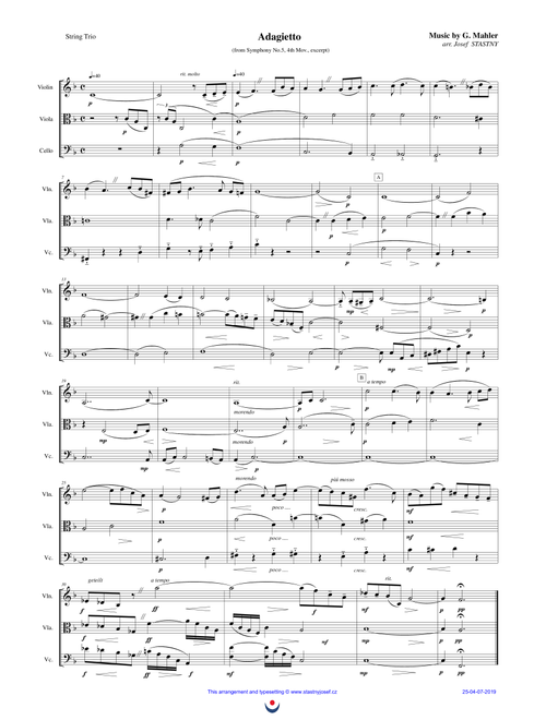 Adagietto (Arr. Josef STASTNY) - Gustav Mahler (String Ensemble)