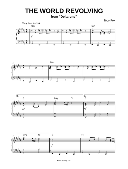 The World Revolving [from Deltarune] - Toby Fox (Piano)