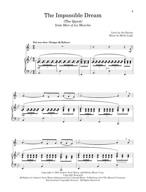 The Impossible Dream (The Quest) (from Man Of La Mancha) - Mitch Leigh (Clarinet and Piano)