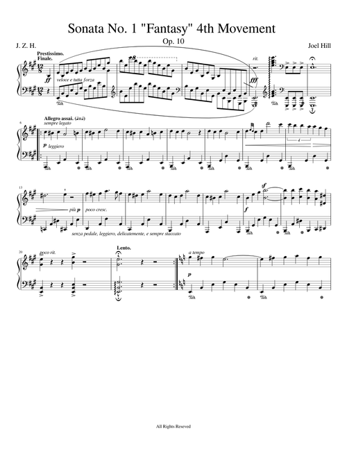 Sonata No. 1 "Fantasy" 4th Movement