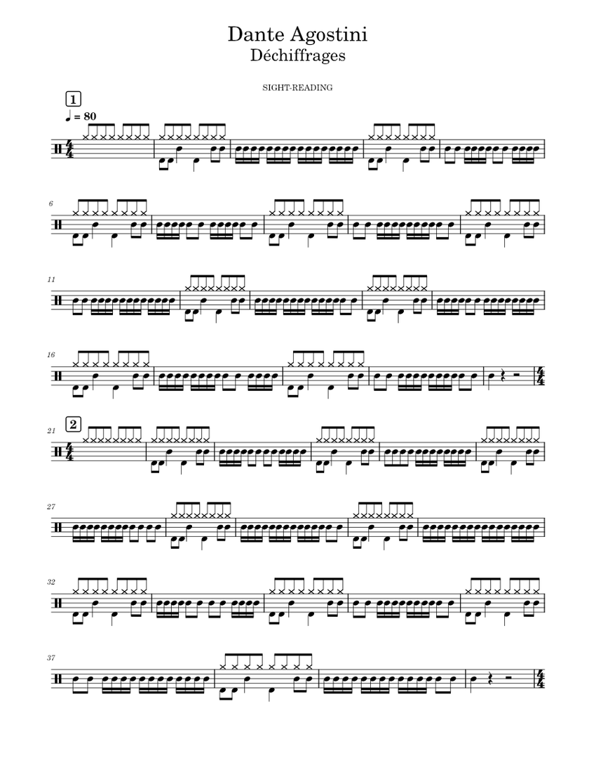 Dante Agostini D chiffrages 1 Exercise 1 48 Count ins Sheet Music dante-agostini-d-chiffrages-1-exercise-1-48-count-ins-sheet-music