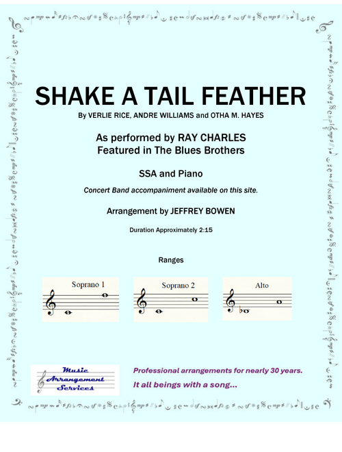Shake A Tail Feather (Arr. Jeffrey Bowen) - Ray Charles (Choral, SAA)