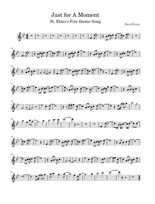 For just a moment love theme from st elmos fire – David Foster Just for A Moment