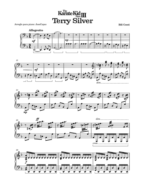 Terry Silver (Arr. Jose Copas) - Bill Conti (Piano Solo)