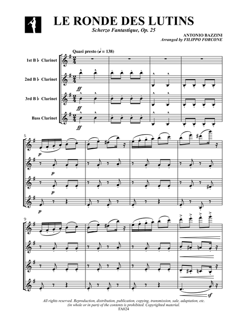 Le Ronde des Lutins (Arr. Filippo Forcone) - Antonio Bazzini (Woodwind Ensemble)