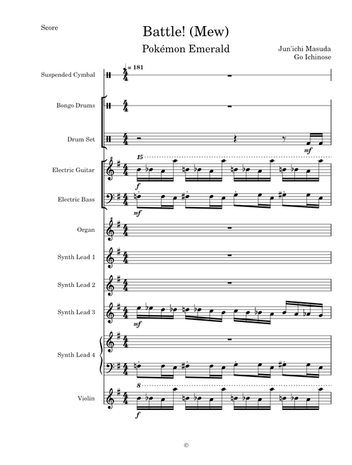 Battle! (Mew) (Pokémon Emerald) - Transcribed Score