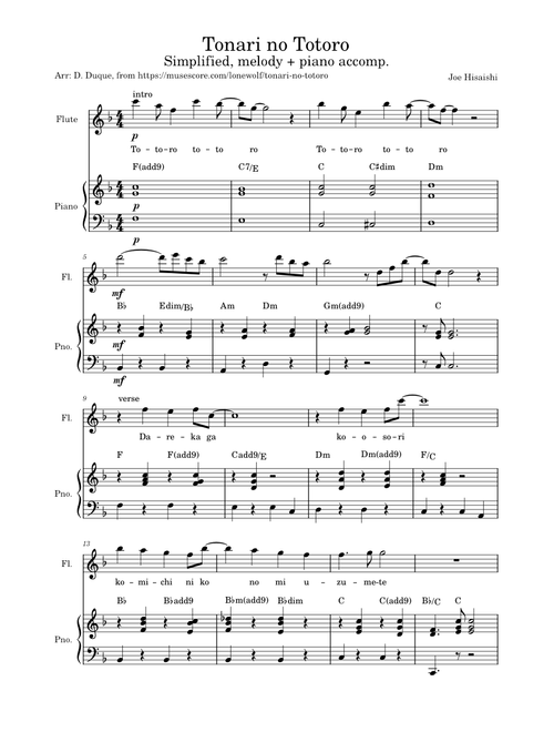 Tonari no totoro – Joe Hisaishi