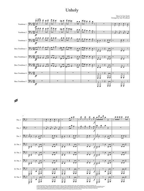 Unholy (Arr. Sam Woodhead) - Sam Smith Feat. Kim Petras (Brass Ensemble)