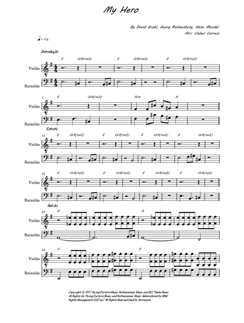 My Hero (Arr. Cleber Correia) - Foo Fighters (Small Ensemble)