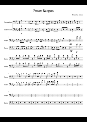 Power rangers theme - Misc Television Sheet Music for Tuba (Brass Duet ...