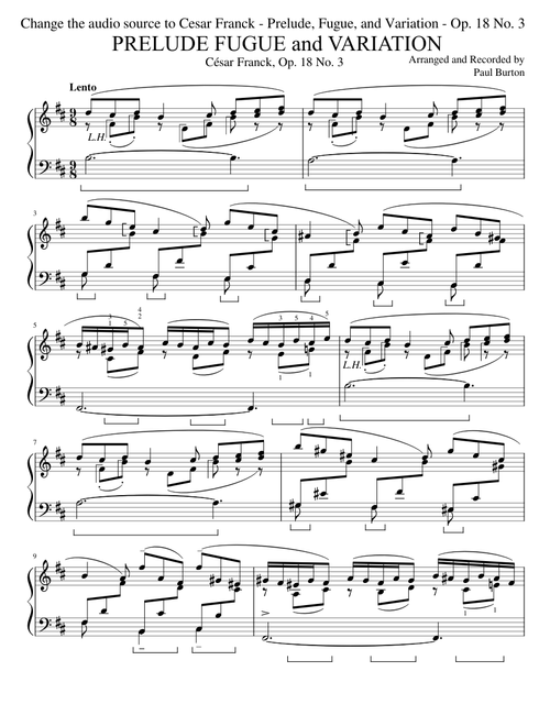 Prelude from "Prelude, Fugue, et Variation - Op. 18 No. 3" - Cesar Franck