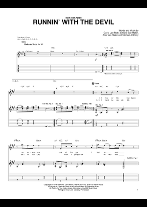 Play Official version of Runnin with the devil Sheet Music by Van