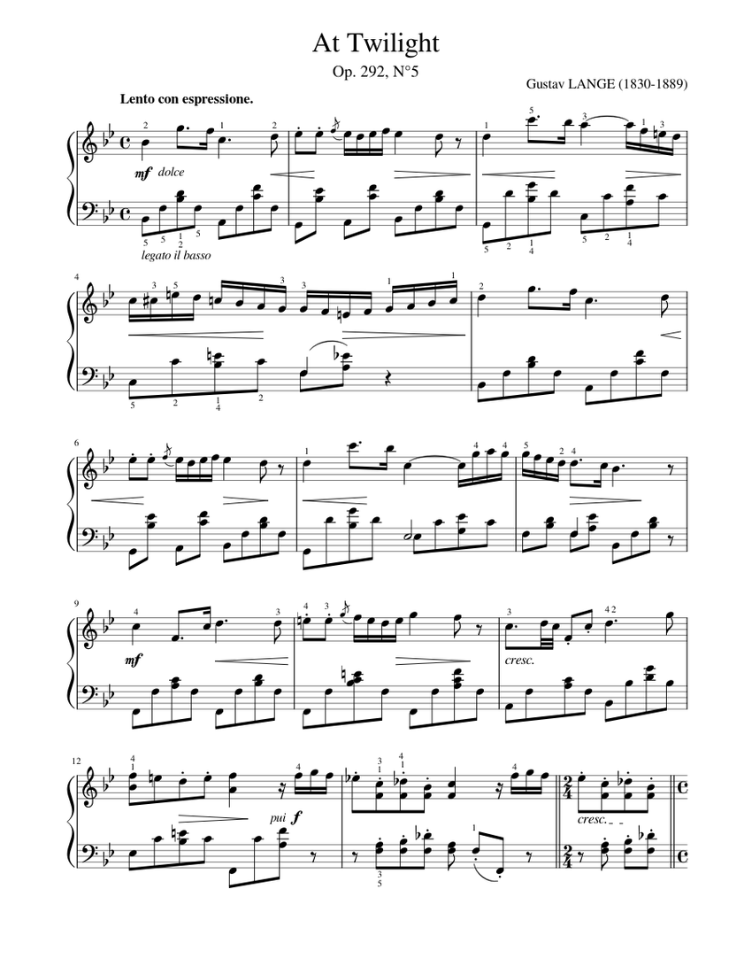 TWILIGHT—THE SCORE (PIANO SOLO) At Twilight Sheet Music for Piano (Solo) | MuseScore.com