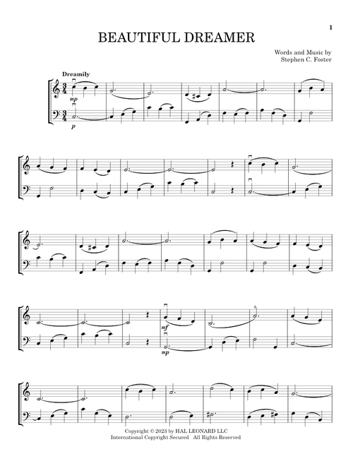 Beautiful Dreamer (arr. Michelle Hynson) - Stephen C Foster (Instrumental Duet)