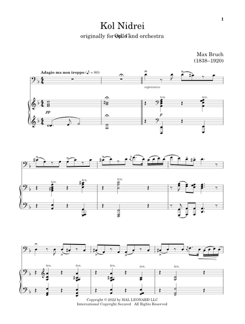 Kol Nidrei, Op. 47 - Max Bruch (Cello and Piano)