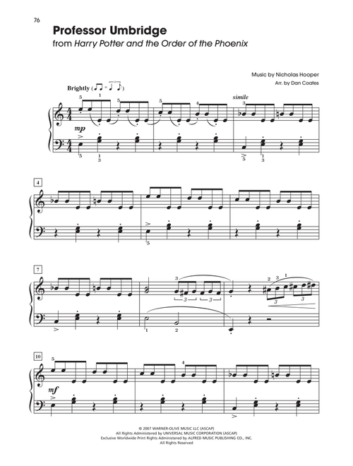 Professor Umbridge (from Harry Potter And The Order Of The Phoenix) (arr. Dan Coates) - Nicholas Hooper (Easy Piano)