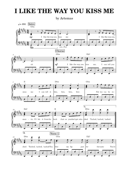 I like the way you kiss me - Artemas