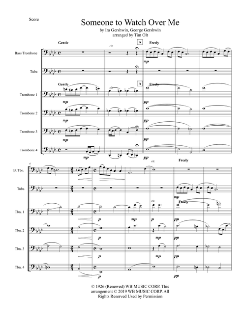 Someone To Watch Over Me (Arr. Tim Olt) - Ira Gershwin, George Gershwin (Brass Ensemble)