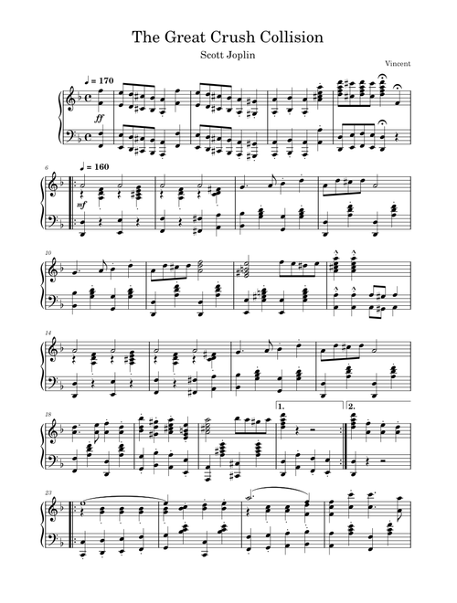 Scott Joplin - The Great Crush Collision (MuseScore 4 Edit)