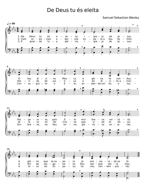 De Deus tú és eleita - Samuel Sebastian Wesley
