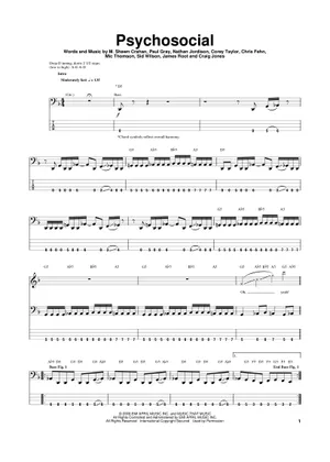 Psychosocial – Slipknot | All Hope Is Gone (2008) Sheet Music and Psychosocial – Slipknot | All Hope Is Gone (2008) Sheet Music and