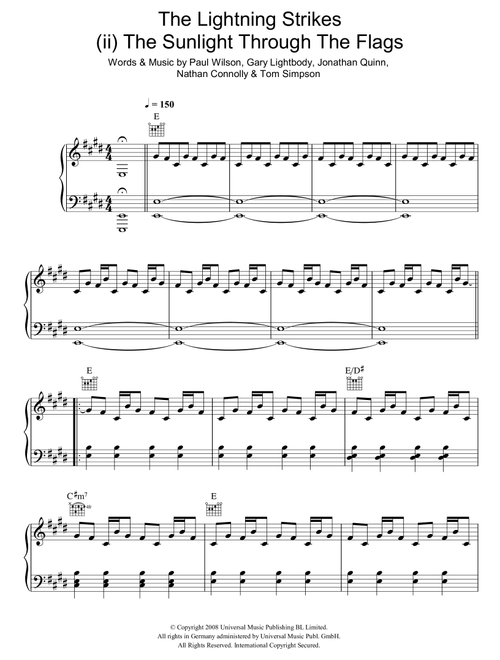 The Lightning Strike (ii. The Sunlight Through The Flags) - Snow Patrol (Piano-Vocal-Guitar (Piano Accompaniment))