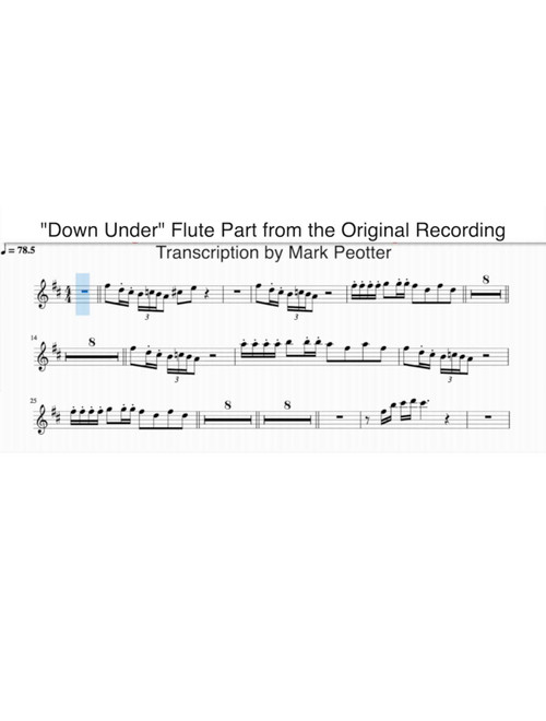 Down Under (Arr. Mark Peotter) - Men At Work (Flute Solo)