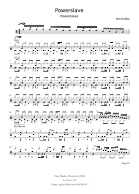 Free Powerslave by Iron Maiden sheet music | Download PDF or print