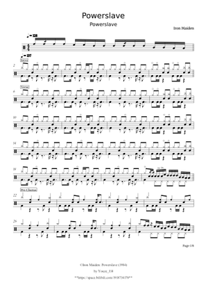 Powerslave - Iron Maiden Sheet Music and Tab for Bass guitar (Solo