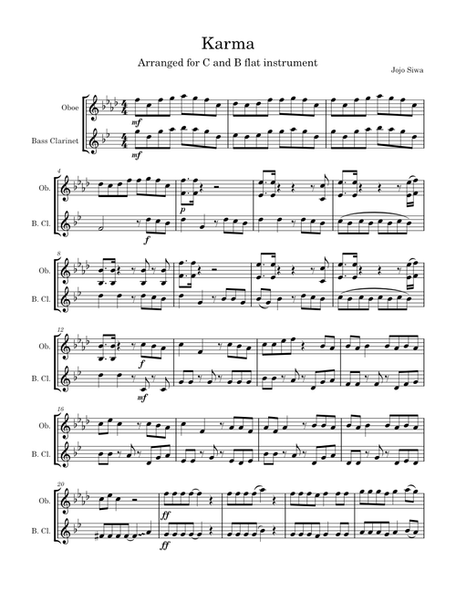 Karma - Oboe and Bass Clarinet