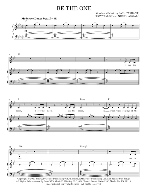 Be the one - Dua Lipa (Piano-Vocal-Guitar)