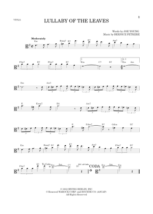 Play Official version of Lullaby Of The Leaves Sheet Music by Joe