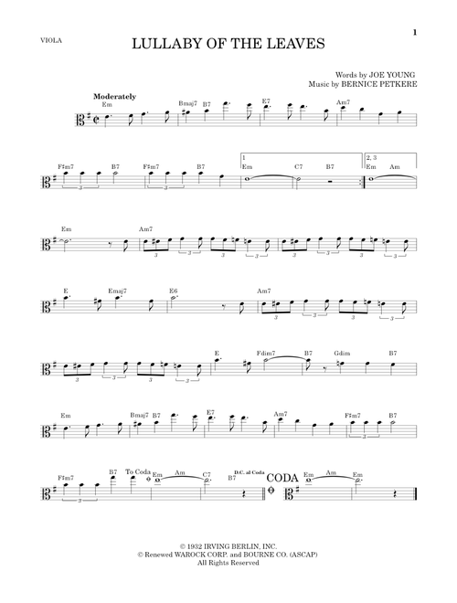 Lullaby Of The Leaves - Joe Young (Viola Solo)